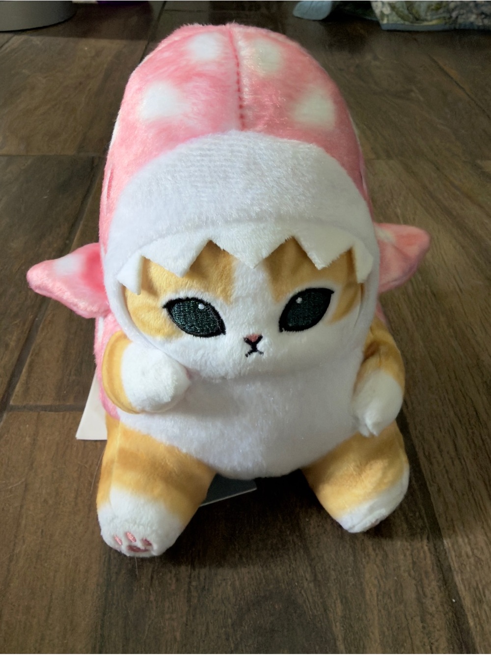 MINISO mofusand Cat Plush Stuffed Animal Pink Shark Costume 8in
